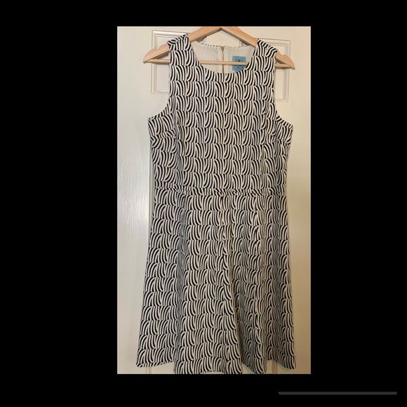 CeCe Black and White Fit & Flare Dress - Picture 2 of 3